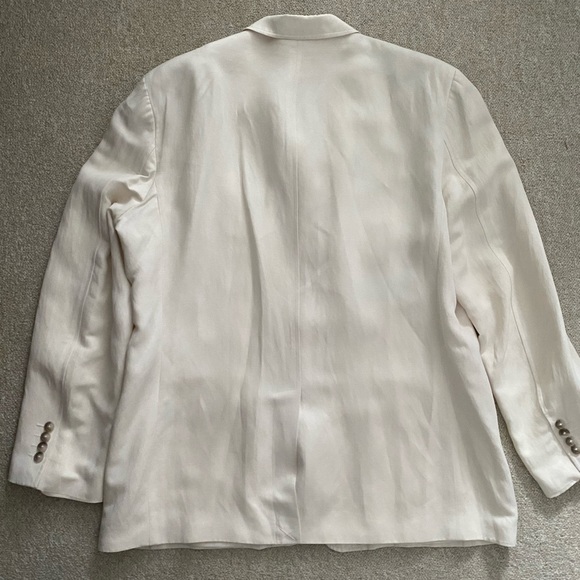 Tasso Elba Silk and Linen XL Beige 3-Button Blazer Jacket - Picture 2 of 11